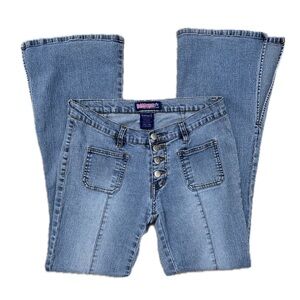 Vintage y2k Bubblegum light wash flared grunge jeans